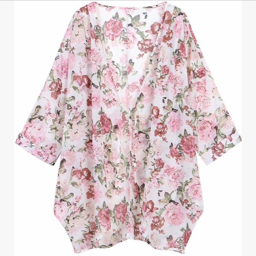 Sheer Floral Shaw